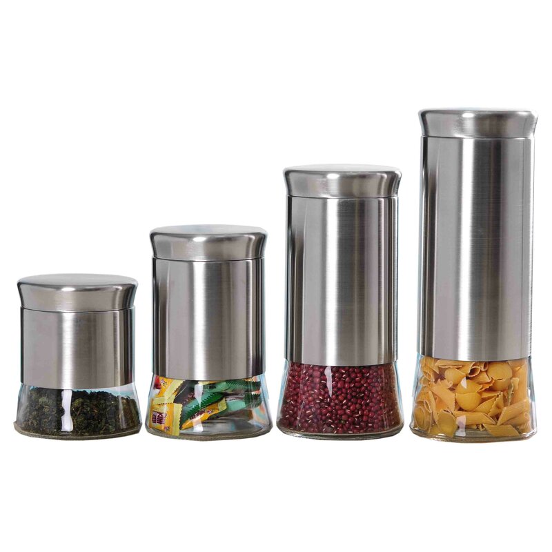 Rebrilliant 4 Piece Kitchen Canister Set Reviews   4 Piece Kitchen Canister Set 